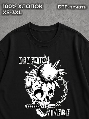 Футболка Self Inflicted Memento vivere y2k vintage black