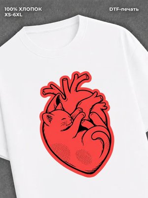 Футболка cat heart