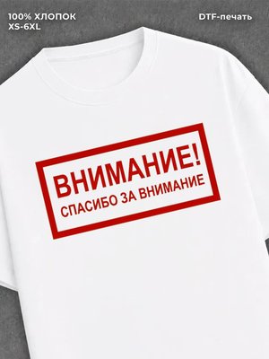 Футболка прикольной надписью Спасибо за внимание