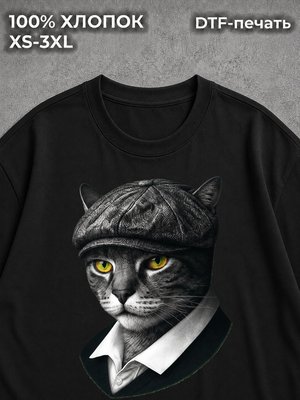 Футболка Кот в кепке
