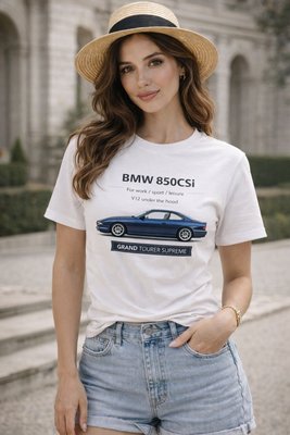 Футболка белая в стиле BMW 850csi