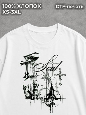 Футболка y2k pinterest дрейн готика white