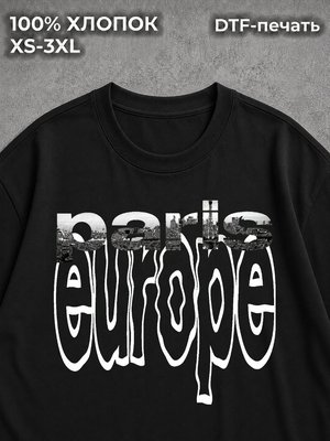Футболка принт винтаж и ретро альт y2k PARIS париж