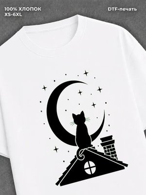 Футболка Кот на крыше