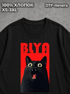 Футболка y2k BLACK CAT black