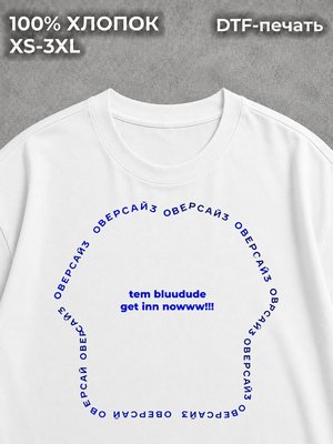 Футболка оверсайз tem bluudude get inn nowww roblox