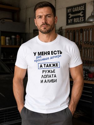 Футболка У меня есть две красивые дочери атакже: