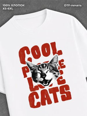 Футболка cool peace life cats