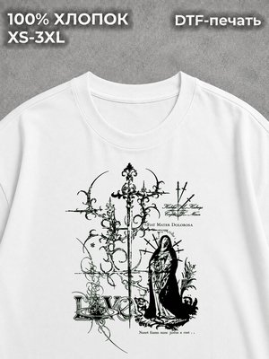 Футболка y2k pinterest дрейн готика white