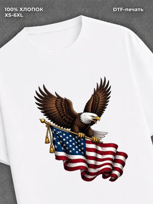 Футболка флаг Америки нёсет орел